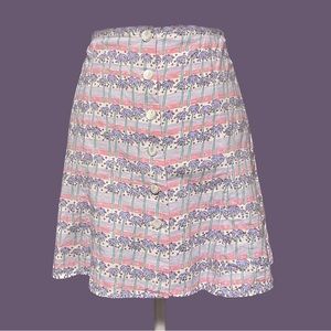 🌴 Vintage 🌴 Mini Skirt Vacation Style Pastel Palm Tree Cotton